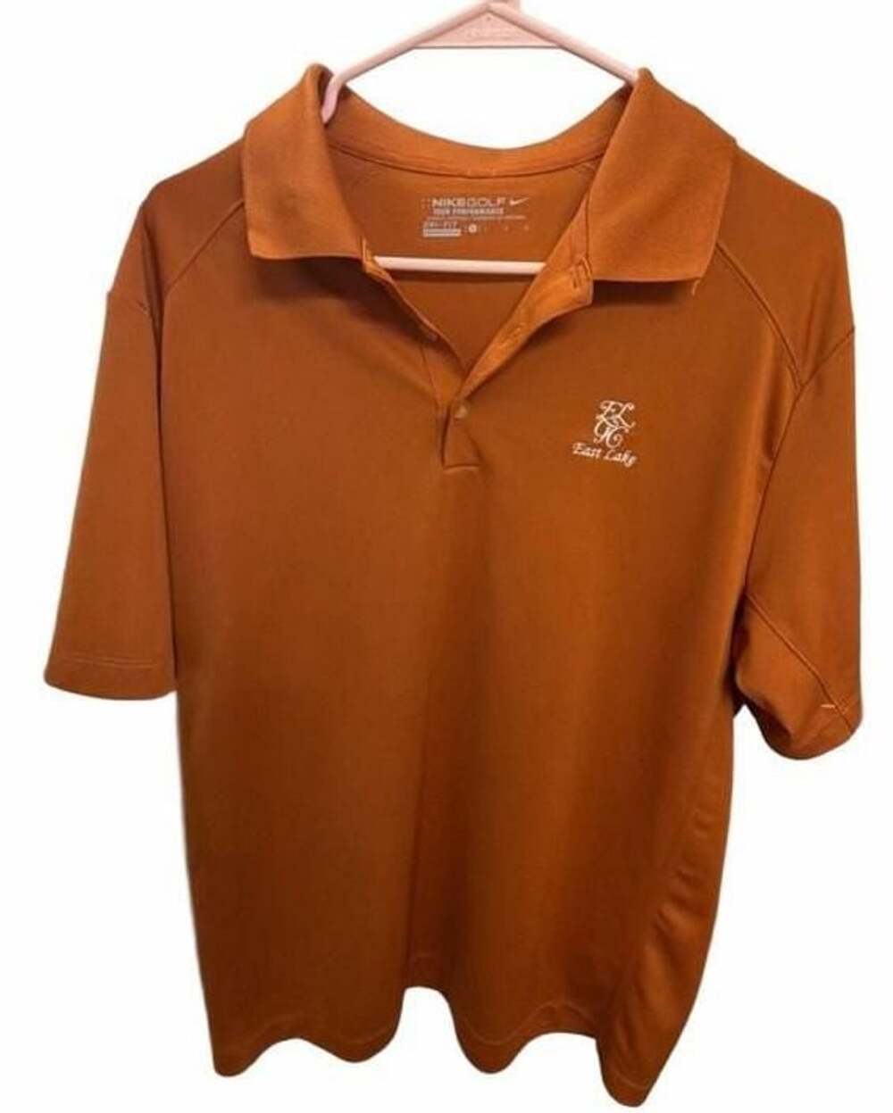 Nike Golf East Lake Golf Club Polo Mens L Orange Tour Performance Dri-FIT